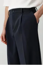 Baggy Fit Pilili Pantolon Lacivert