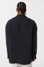 Basic Oversize Uzun Kol Gömlek Siyah