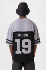 T-shirt oversize imprimé en jersey noir