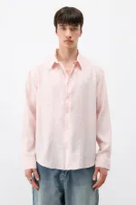 Chemise oversize en modal rose poudré
