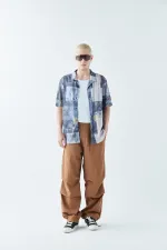 Patterned Corduroy Oversize Shirt Pattern-8