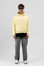 Sweat-shirt à capuche basique jaune