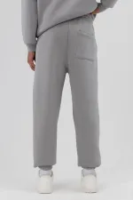 Basic Paça Lastikli Eşofman Alt Açık Gri