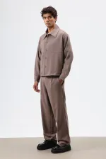 Baggy Fit Kumaş Pantolon Vizon