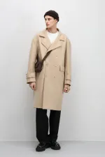 Manteau beige oversize