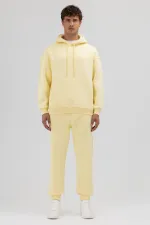 Basic Oversize Hooded Sweatshirt Yellow