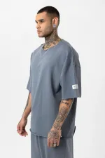 Etiket Detaylı Oversize Eşofman Takım Füme