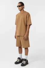 Basic Oversize Şort Takım Taba