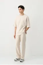 T-shirt oversize délavé à manches courtes couleur pierre.