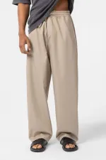 Pantalon ample à taille élastique couleur
