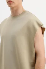 T-shirt basique oversize sans manches kaki