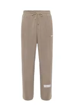 Label Detailed Oversize Modal Fabric Tracksuit Set Mink