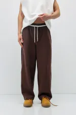 Bağcıklı Baggy Fit Eşofman Alt Kahve