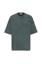 Yıkamalı Oversize Tişört Nefti