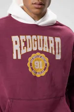 Oversize Printed Hooded Sweatshirt Burgundy
