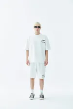 Young Atelıer Baskılı Şort Takım Ekru