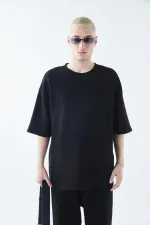 Oversize Basıc Triko Eşofman Takım Siyah