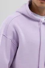 Sweat à capuche basique oversize lilas