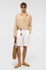 Oversize Long Sleeve Modal Fabric Shirt Stone