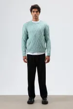 Pull oversize en maille à motifs menthe