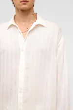 Oversize Long-Sleeve Modal Fabric Shirt White