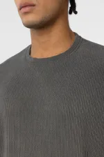 Yıkamalı Ottoman Basic Oversize Tişört Haki