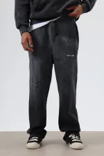 Yıkamalı Oversize Eşofman Takım Siyah