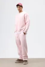 Yıkamalı Baggy Eşofman Alt Pembe