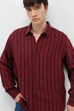 Chemise rayée oversize bordeaux
