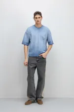 Yan Şeritli Baggy Fit Jean Antrasit