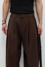Barrel Fit Tailored Pantolon Kahve