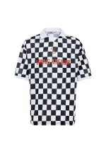 Oversize Polo Yaka Forma Tişört SİYAH/BEYAZ