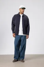 Oversize Gabardin Gömlek Ceket Füme