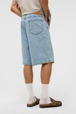Oversize Bermuda Denim Shorts, Blue Color - 1