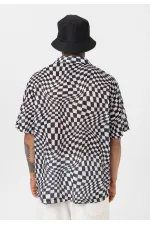 Patterned Corduroy Oversize Shirt Pattern-10