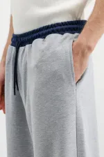 Baggy Fit Eşofman Alt Gri Melanj