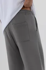 Basic Paça Lastikli Eşofman Alt Füme