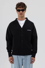 Sweat-shirt oversize à boutons noir