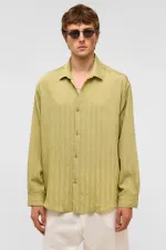 Oversize Long-Sleeve Modal Fabric Shirt, Green