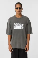 T-shirt oversize en maille délavée, couleur vison