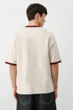 Printed Crew Neck Oversize T-Shirt Stone