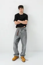 Baggy Fit Jean Gri