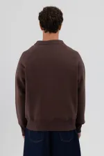 Sweat-shirt oversize à boutons, marron