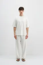 Modal Karışımlı Baggy Eşofman Alt Ekru