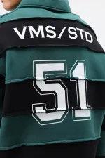 Sweat-shirt oversize à rayures imprimées, bleu marine