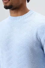 Pull oversize à col rond bleu ciel