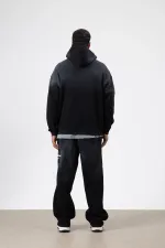 Oversize Baskılı Eşofman Takım Siyah Oversize Baskılı Eşofman Takım Siyah