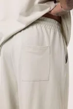 Etiket Detaylı Oversize Eşofman Takım Buz Grisi