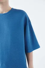 Oversize Basıc Triko Eşofman Takım Mavi Oversize Basıc Triko Eşofman Takım Mavi