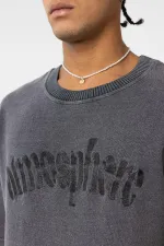 Yıkamalı Oversize Baskılı Tişört Siyah